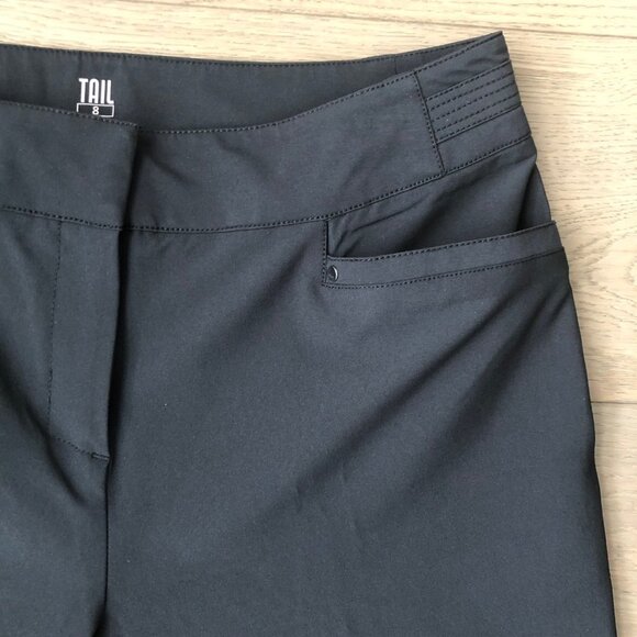Tail Athletic Poly Spandex 4 Pocket Bermuda Classic Golf Shorts Black Sz 8 NWOT - Picture 2 of 9